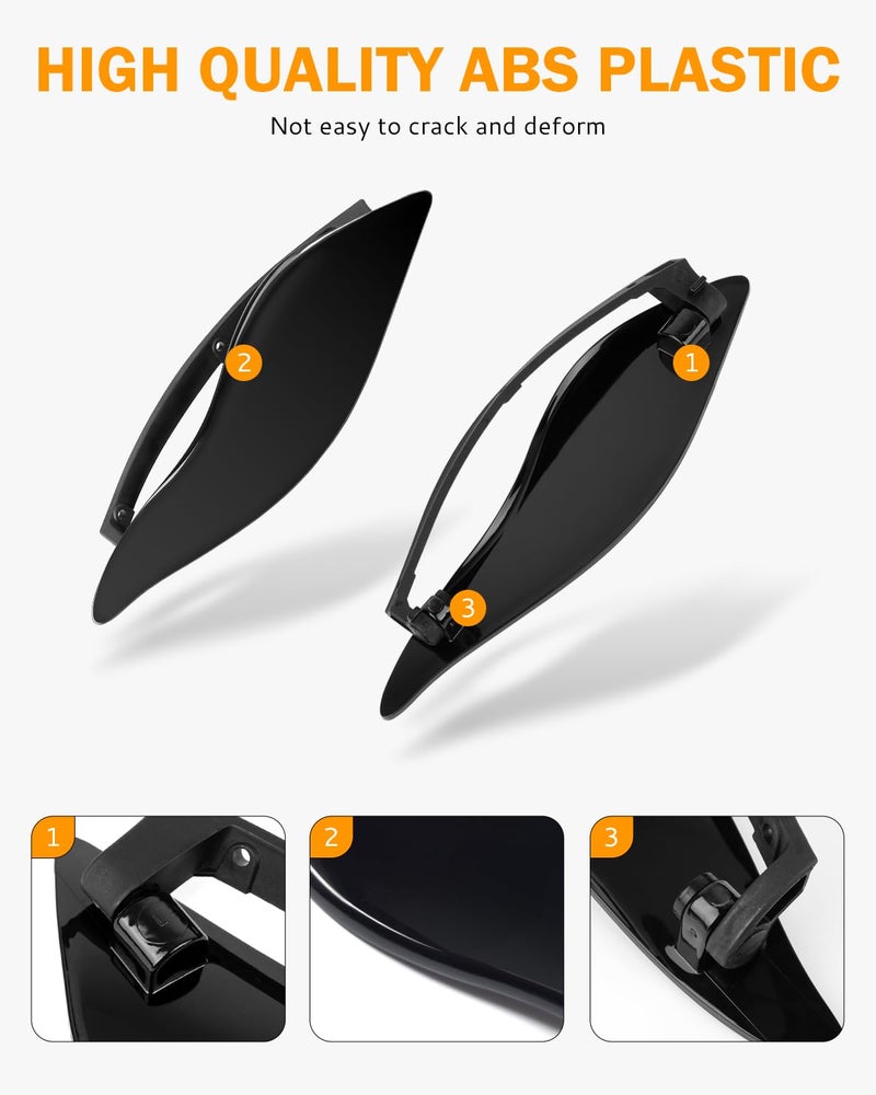 PBYMT Side Wings Air Deflectors, Fairing Side Wing Windshield, Black Adjustable Wind Deflectors Compatible for 2014-2024 Harley Electra Glide Street Glide Tri Glide Ultra Limited Fairing Side Shield - Image 3